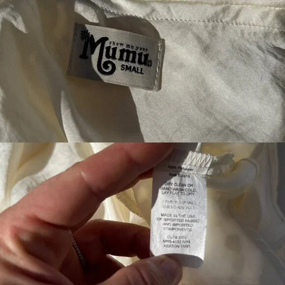 Show Me Your MuMu Ivory Keaton Satin Camisole Tank Size Small - Picture 3 of 11